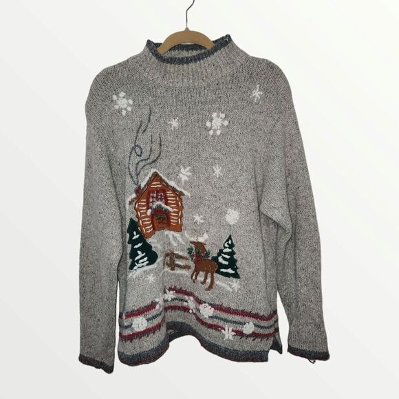 Victoria Jones Ugly Sweater holiday pullover size Large - Picture 1 of 9